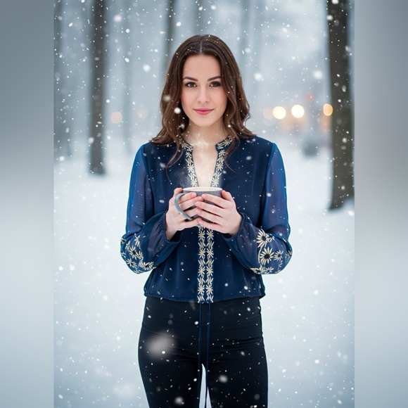 Free People Embellished Top - Size Large - Picture 1 of 8